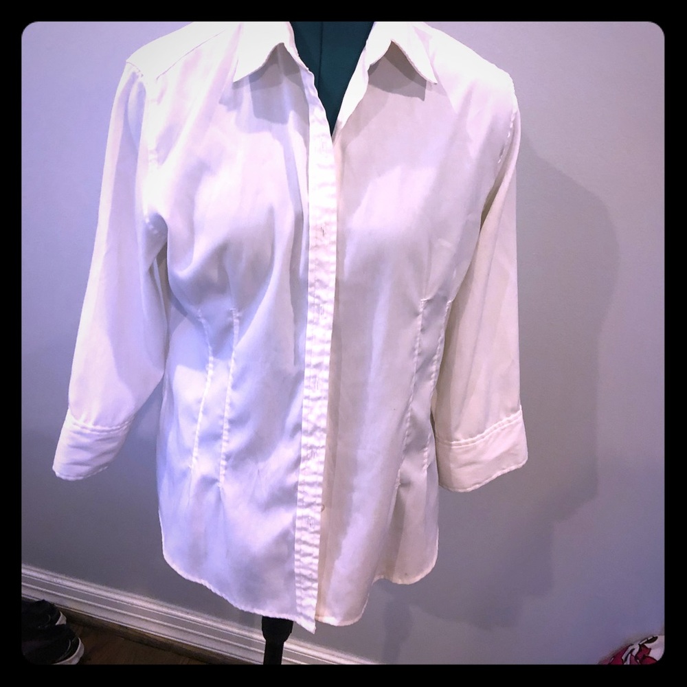 Express White 3/4 sleeve shirt
